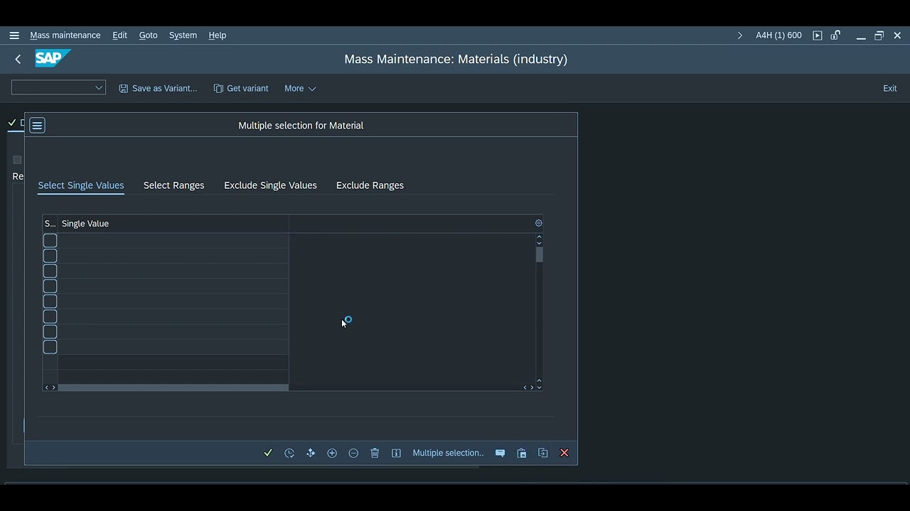 Mass Change of Material Master using the transaction MM17