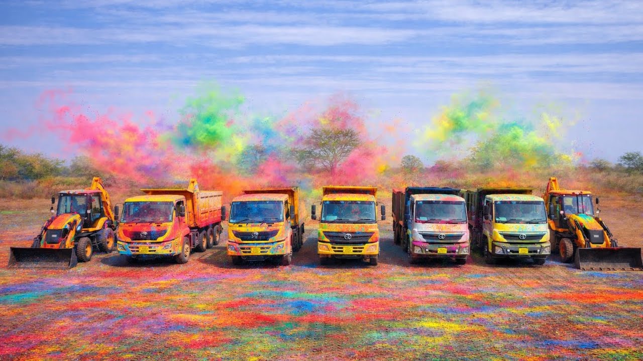 New Trend Holi Celebration 🎉🥳 Is Coming up To 3 JCB 3Dx Backhoe Machine Loading Mud in Tata Tripper 