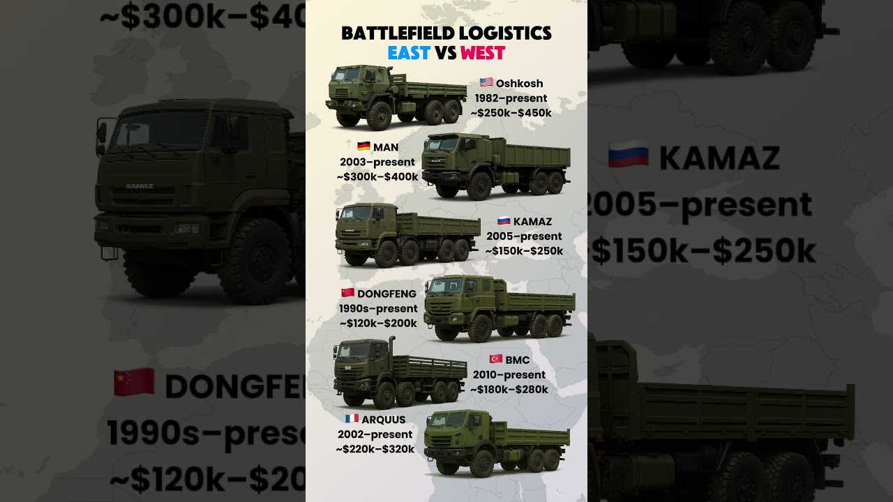 Military Trucks Showdown | USA vs Germany vs Russia vs China vs Turkey vs France