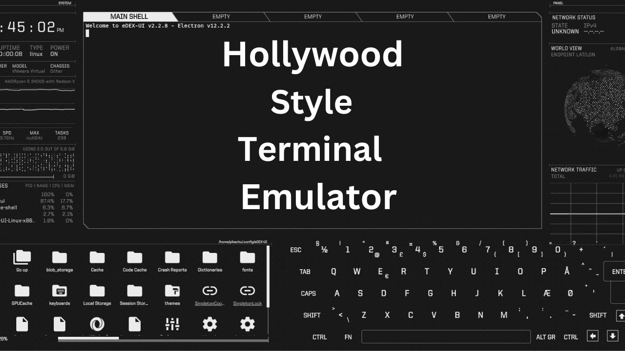 Edex-ui Hollywood Style Terminal Emulator 🔥 Edex-ui All Setting Tutorial