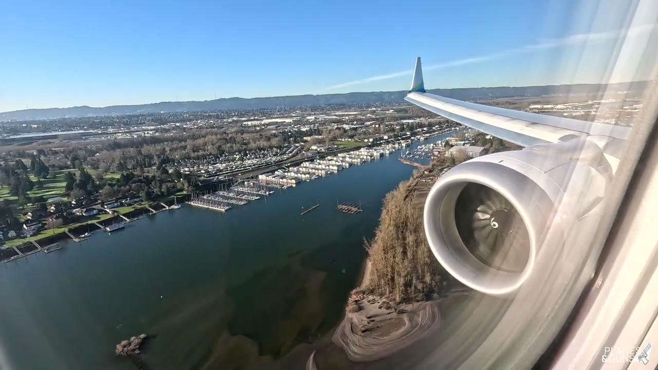 Alaska Airlines AS544 First Class Boeing 737 MAX-9 Landing Portland Oregon 4K W/ATC