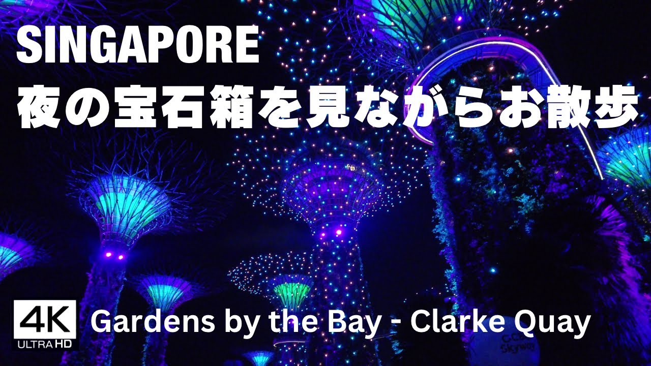 【シンガポール夜景散歩】Best evening walk with lights and music in Singapore