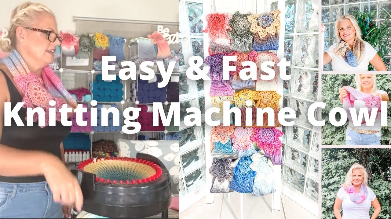 CALLIE MAE part 2 Knit cowl on Addi Knitting Machine Fast and Easy Knit without Experience