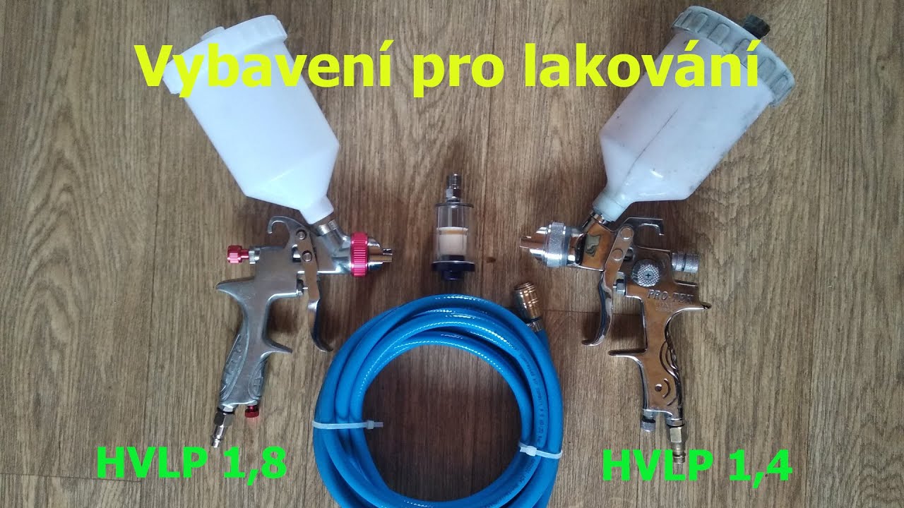 Stříkací pistole HVLP a další vybavení pro lakování