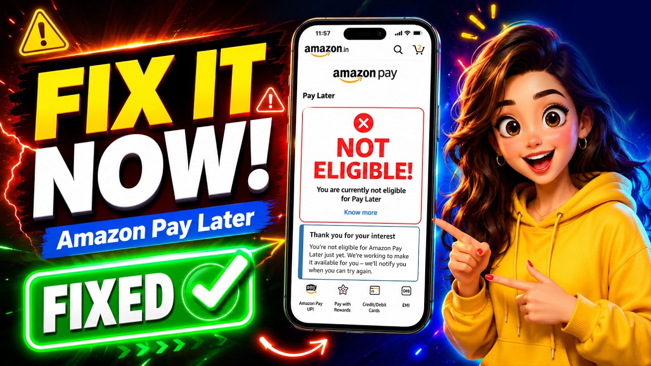 🔥How To Fix You're Not Eligible For Amazon Pay Later | Amazon Pay Later Not Eligible Problem Solve 😍