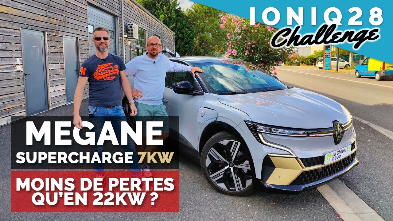 Megane EV60 Super charge : moins de pertes en 7kW qu'en 22 ? (Ioniq 28 challenge)