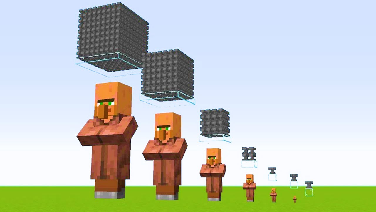 villager VS anvil - minecraft compilation