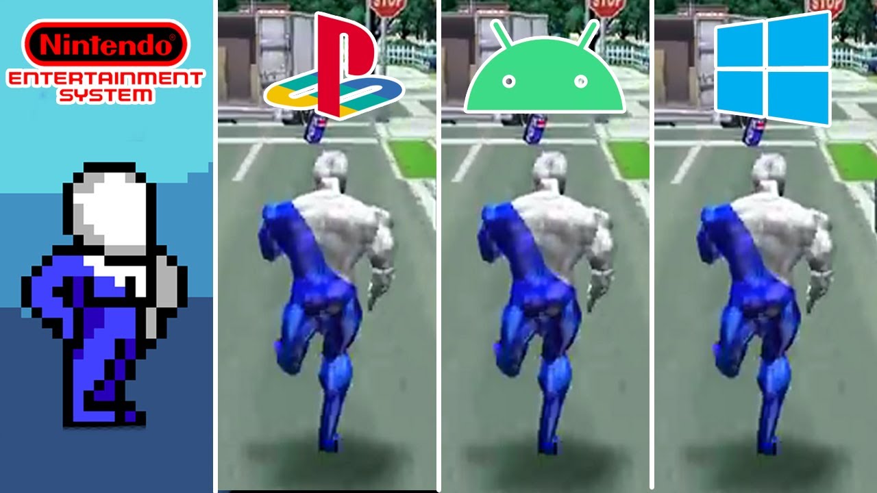 Pepsiman (1999) NES vs PlayStation 1 vs Android vs Windows (Which One is Better!)