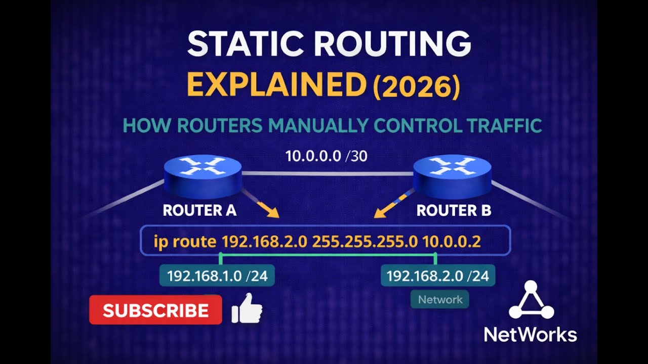 Static Routing Explained (2026) – How Routers Manually Control Traffic
