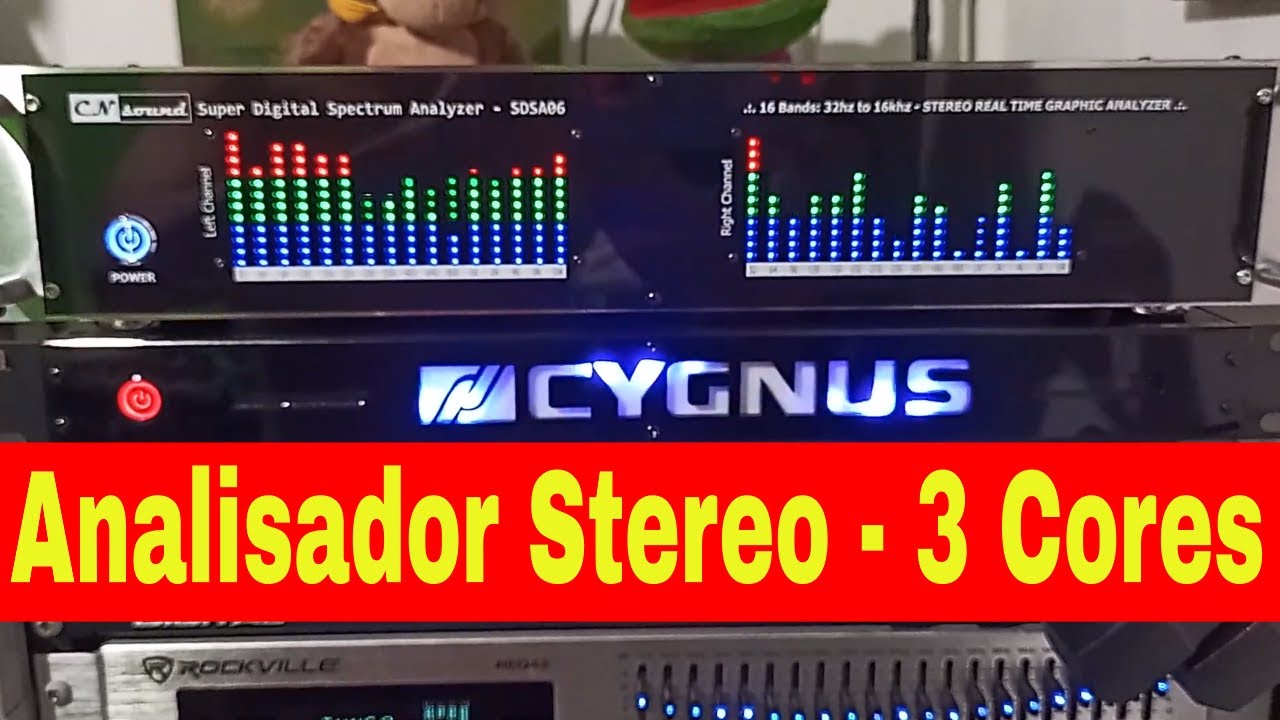 🎵 Analisador de Espectro de Áudio, Duplo / Stereo - 3 Cores  #analisador #espectro #vumeter