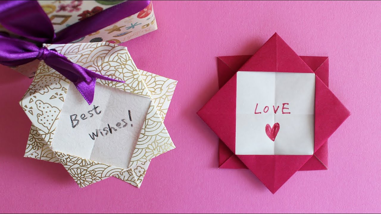 Origami Bigliettino Regalo / Medaglia | Messaggio Visibile | Facile per Bambini | Origami Gift Tag