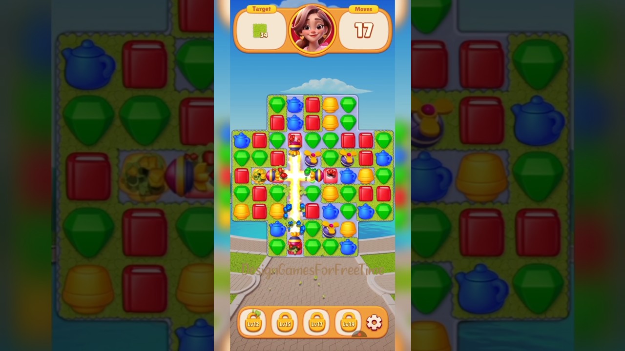 Dream Mania - Match 3 Games - match puzzle design building decorating game Level 5 gameplay