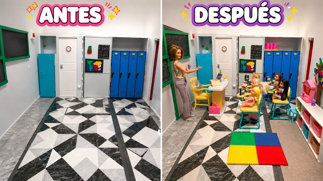 Diorama Barbie 10 : Hago un Salón de Clases Classroom para mis muñecas #barbie #juguetes