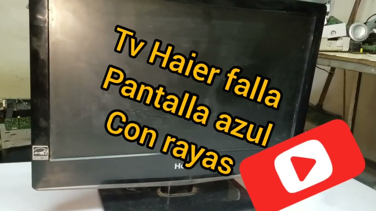 Tv Haier pantalla azul Con rayas...