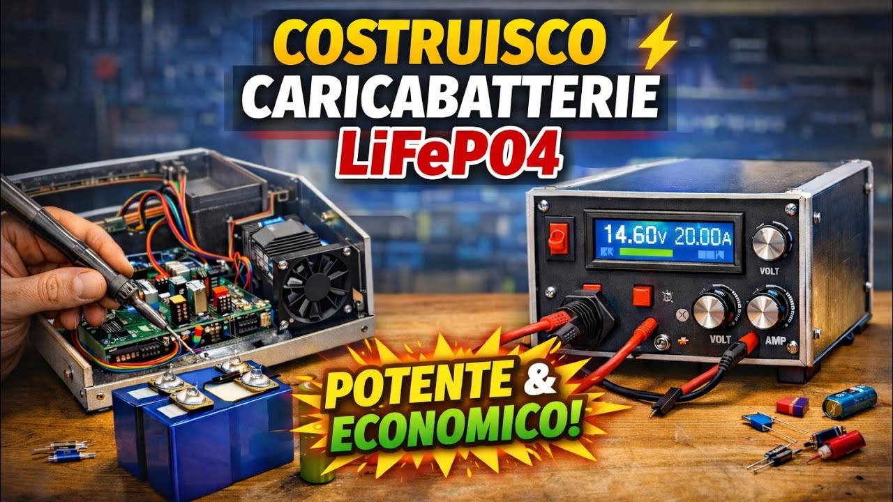 COSTRUISCO un CARICABATTERIE LiFePO4 MOSTRUOSO con POCHI EURO! ⚡🔋