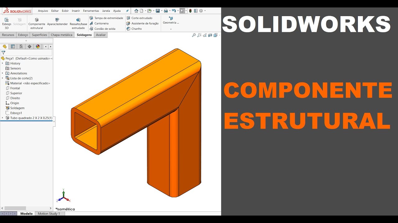 SOLIDWORKS | COMO UTILIZAR O COMPONENTE ESTRUTURAL #solidworks