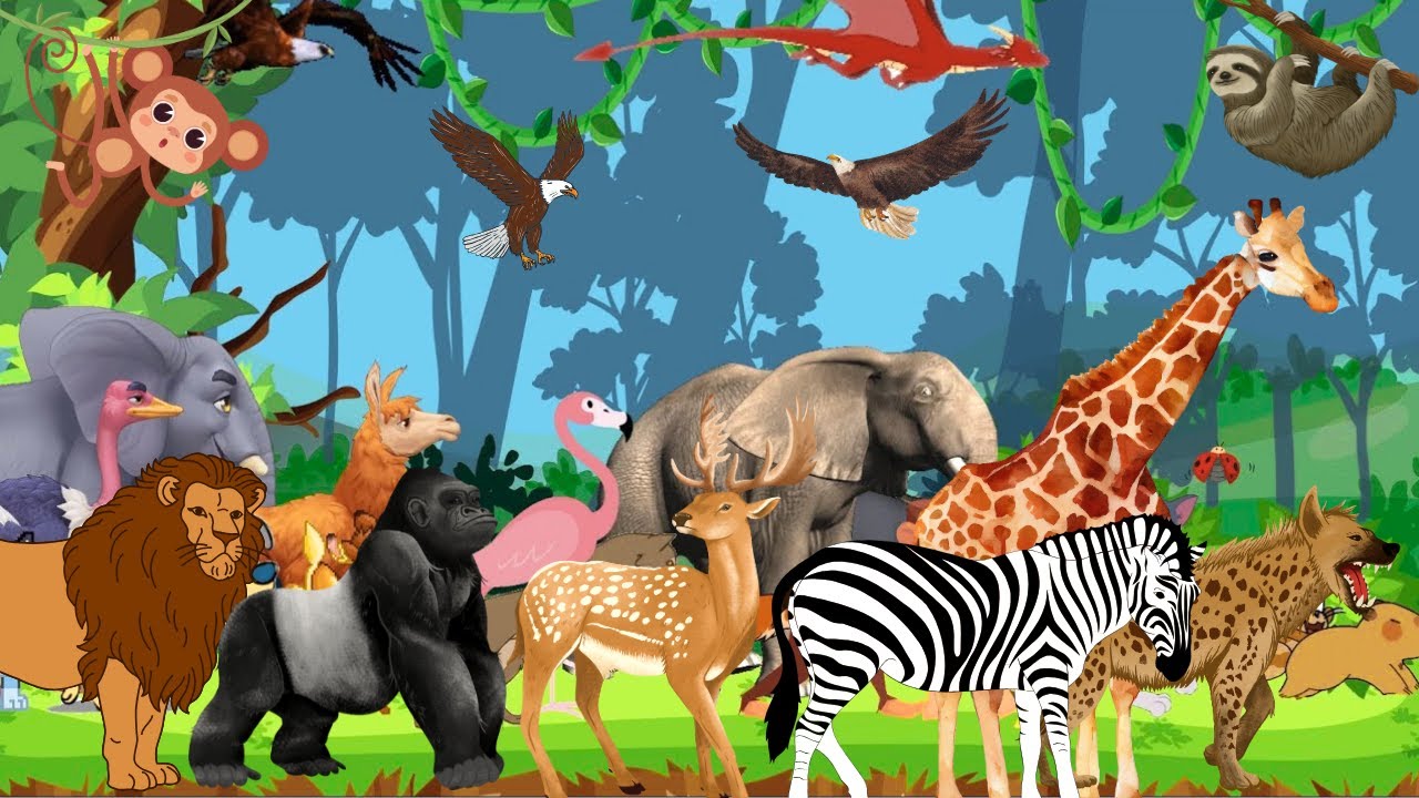 Песня «Звуки животных Сафари» | ABC Animals & Real Wild Noises | Kids Smart Learning