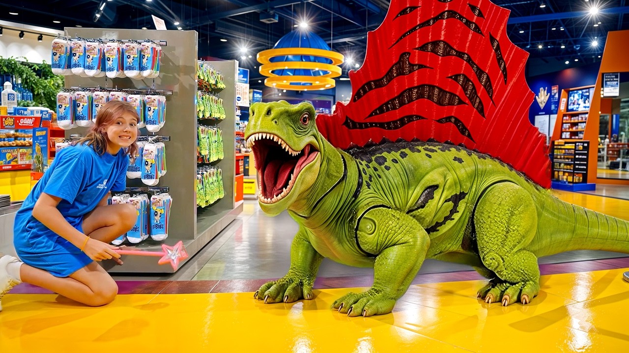 Leker kurrag&ouml;mma med j&auml;ttelika dinosaurier | Dinosaurie&auml;ventyr f&ouml;r barn 🦖🌋✨
