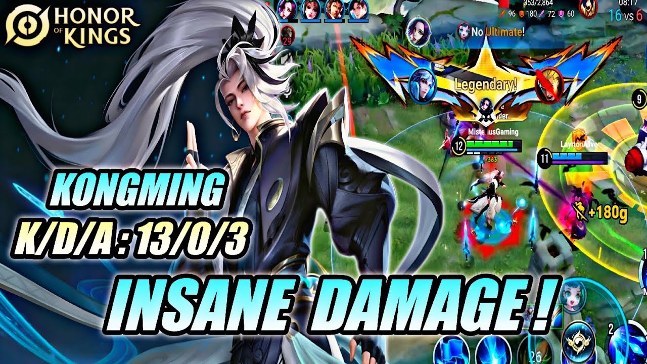 INSANE DAMAGE! KONGMING JUNGLE 100% BROKEN - PRO TECHNIQUE GAMEPLAY | HONOR OF KINGS (HOK)