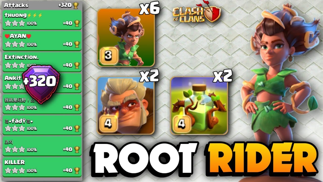 +320 OP Spam With DRUID🔴ROOT RIDER DRUID Spam With Overgrowth🔴TH16 Attack Strategy🔴Clash Of Clans