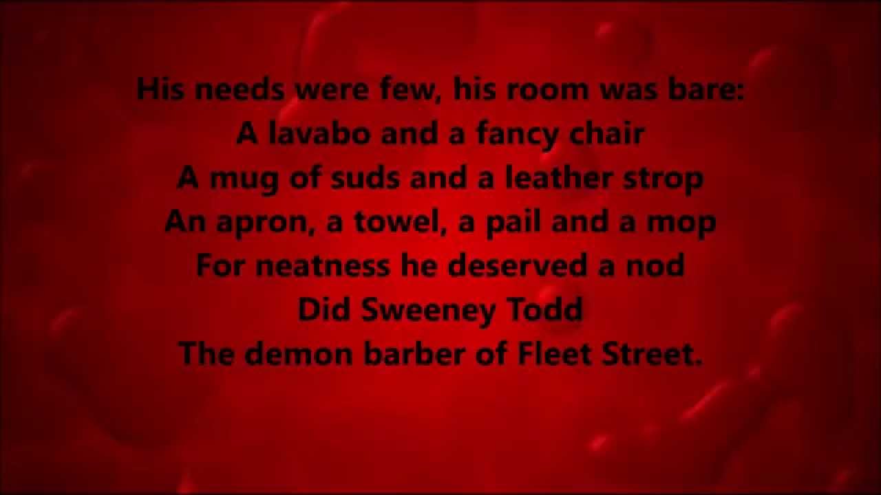The Ballad of Sweeney Todd Karaoke / Instrumental Sweeney Todd