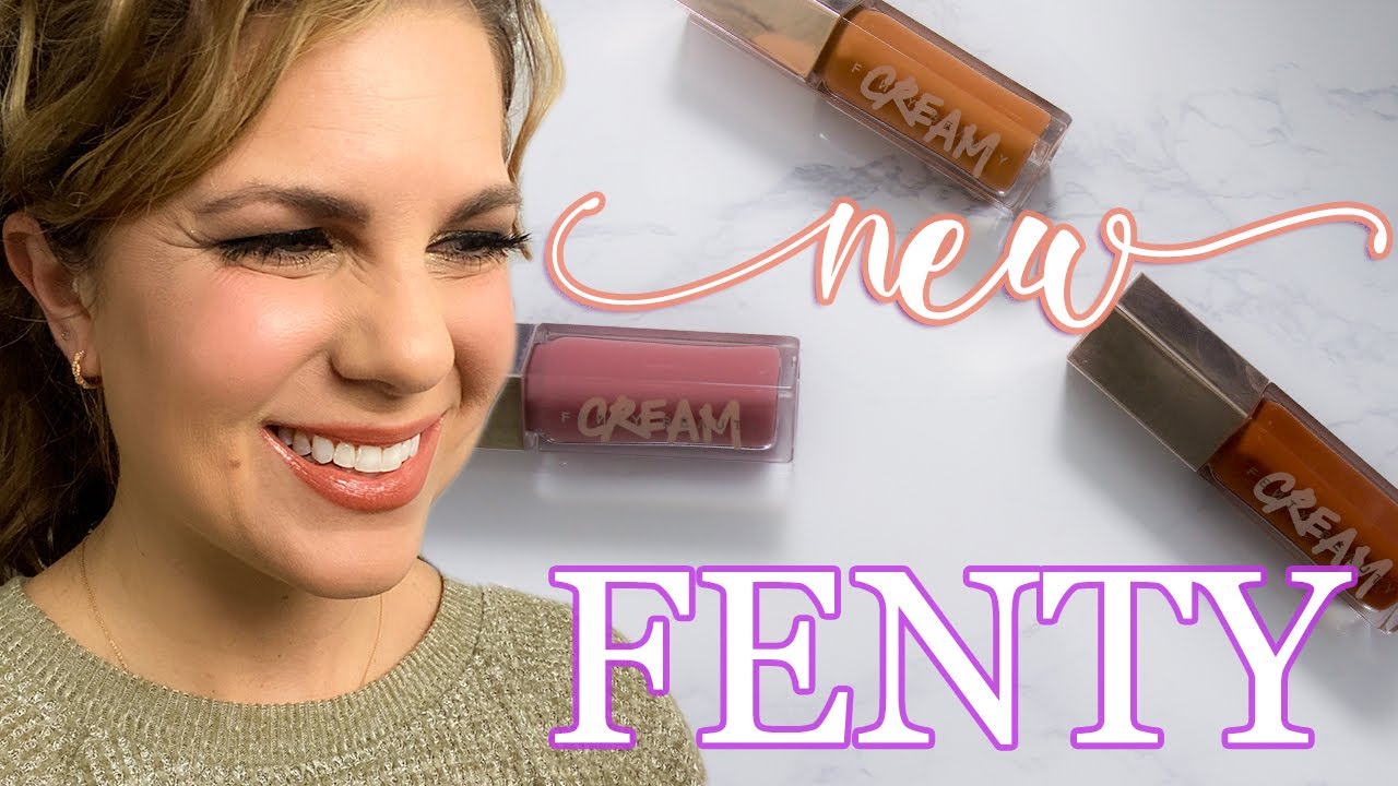 NEW FENTY Gloss Bomb Cream Color Drip Lip Cream Swatches | Honey Waffles, Mauve Wive$, & Cookie Jar