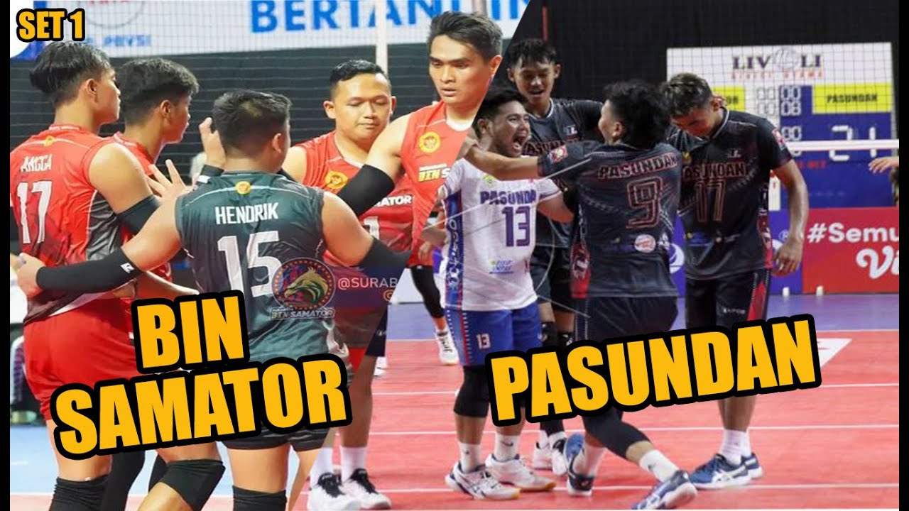 SET 1 / BIN SAMATOR VS PASUNDAN / SERVICE ACE DARI FARHAN HALIM TIDAK DAPAT DIBENDUNG