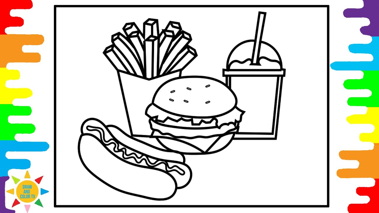 Fast Food Coloring Pages | Hot Dog Coloring | Chips Coloring | Drink Coloring|Cartoon - Why We Lose