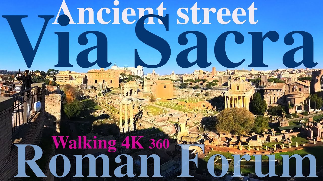 Ancient street Via Sacra  Roman Forum 4K 360