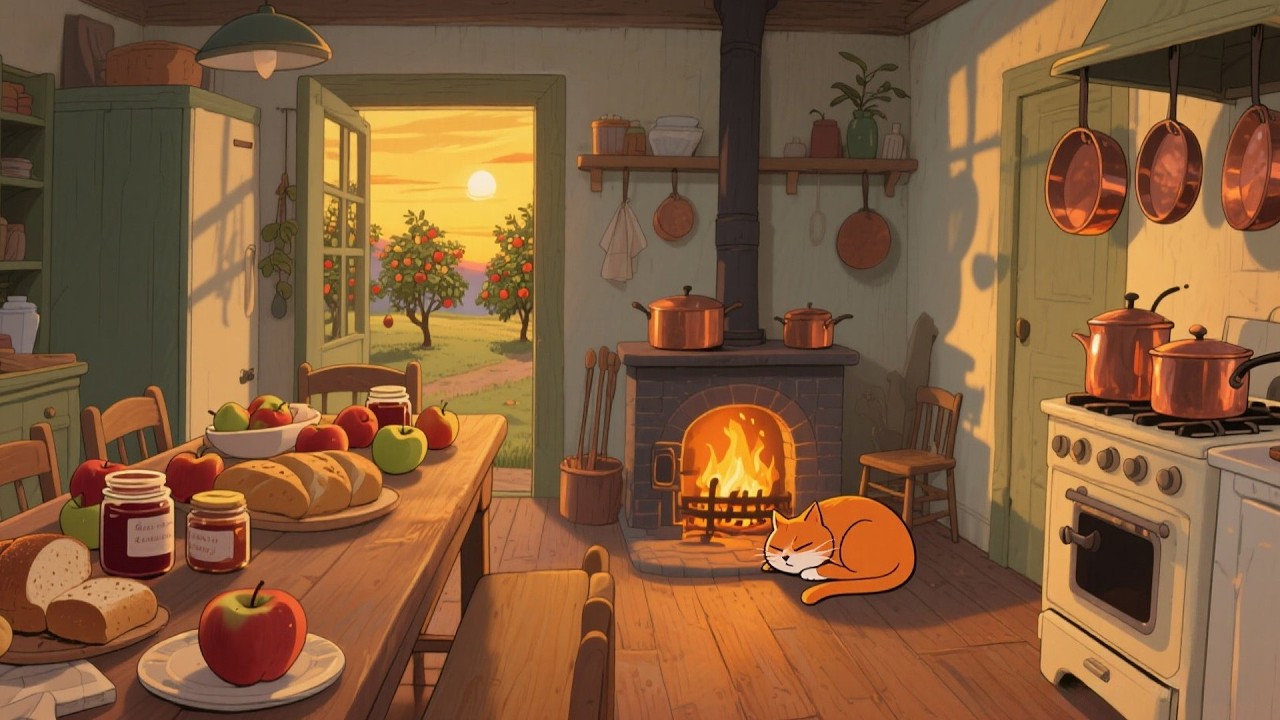 A 1940s Kitchen Full of Food — Another Room Where Tables Overflow with Warm Dishes