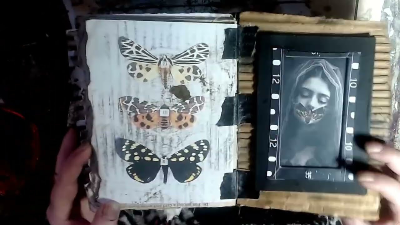 #mothsinthescrattic Day 2&3 - Corrugated & Packaging.-  in a Grunge Junk Journal.