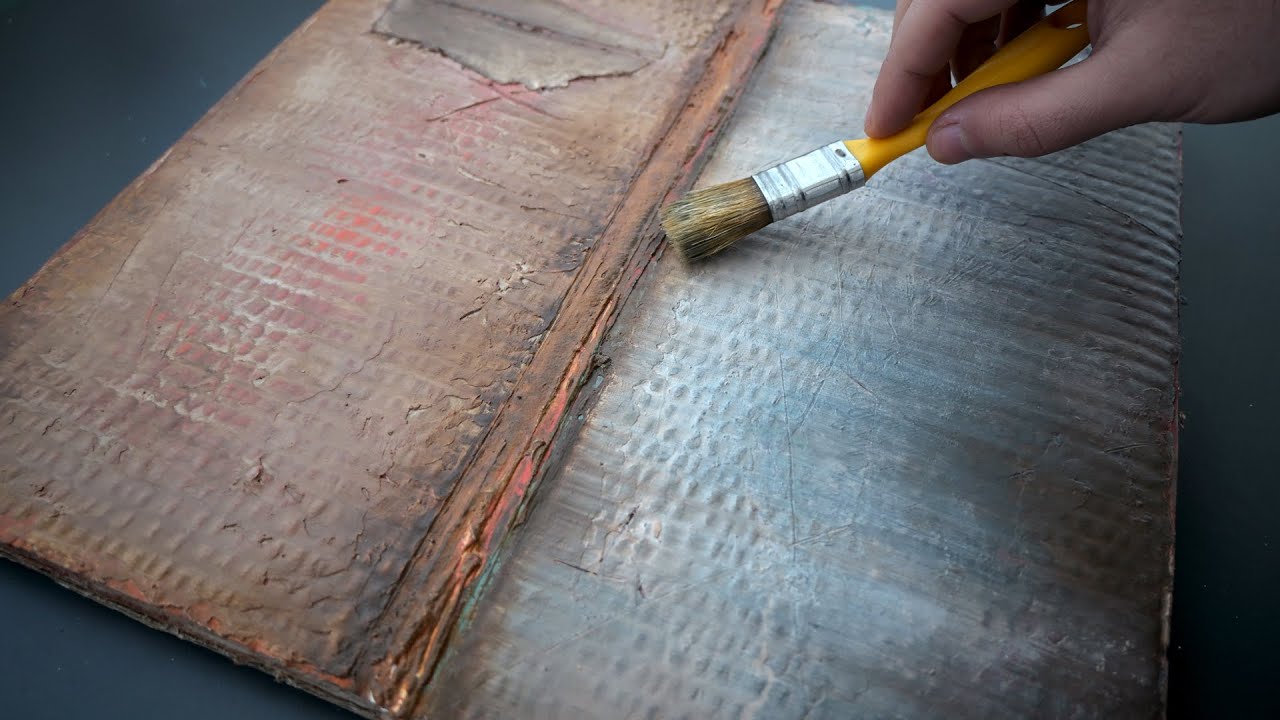 The cheapest way to DIY Simple Abstract Acrylic Painting with layering - step by step for beginners