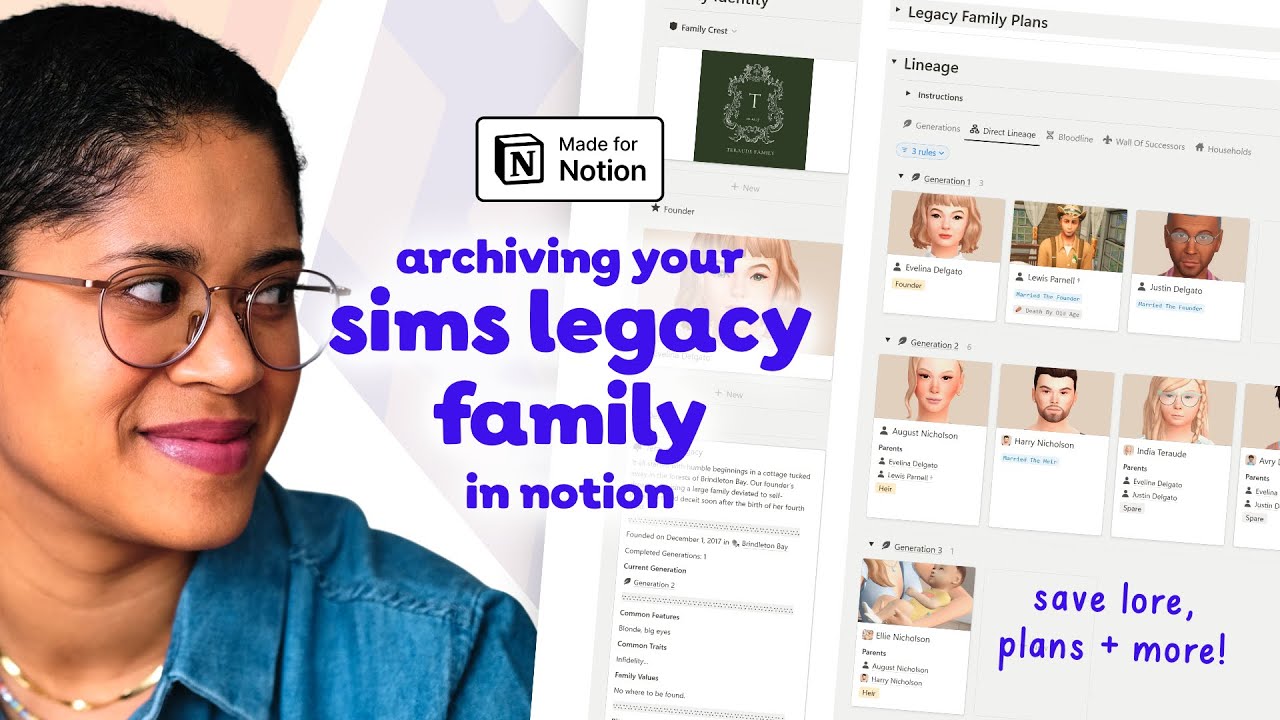 Сохраните историю The Sims Legacy ЖИВОЙ в Notion! 😱
