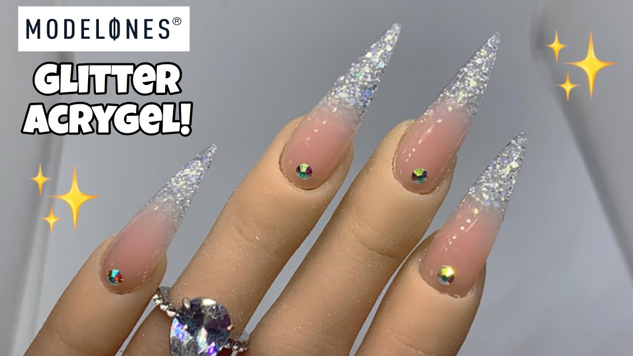 Modelones Poly Gel Nails! Glitter Nails!