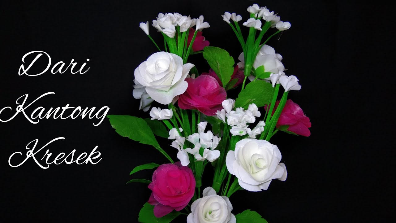 PRETTY FLOWERS HANDMADE | Cara membuat mawar cantik dari kantong kresek