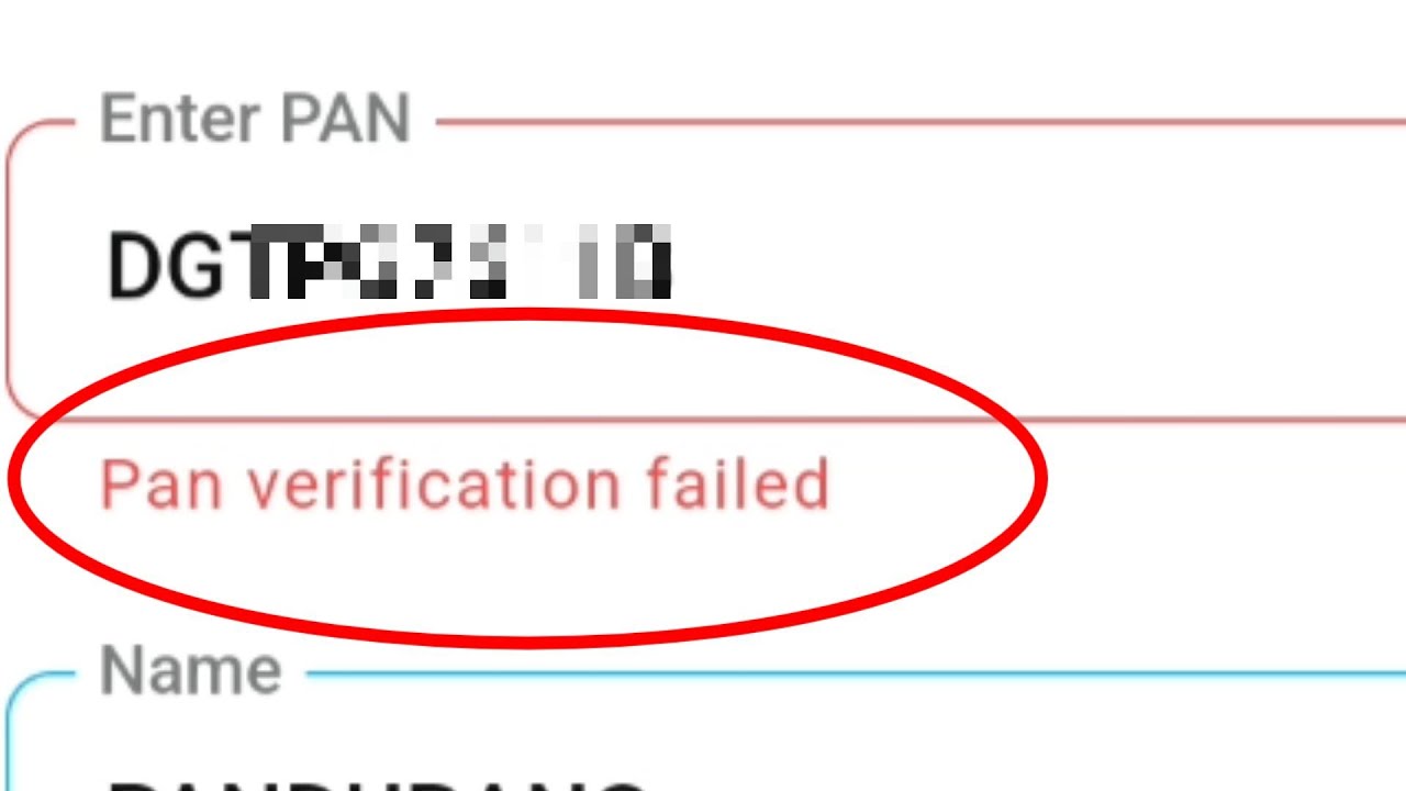 Fix Pan Verification Failed In Paytm