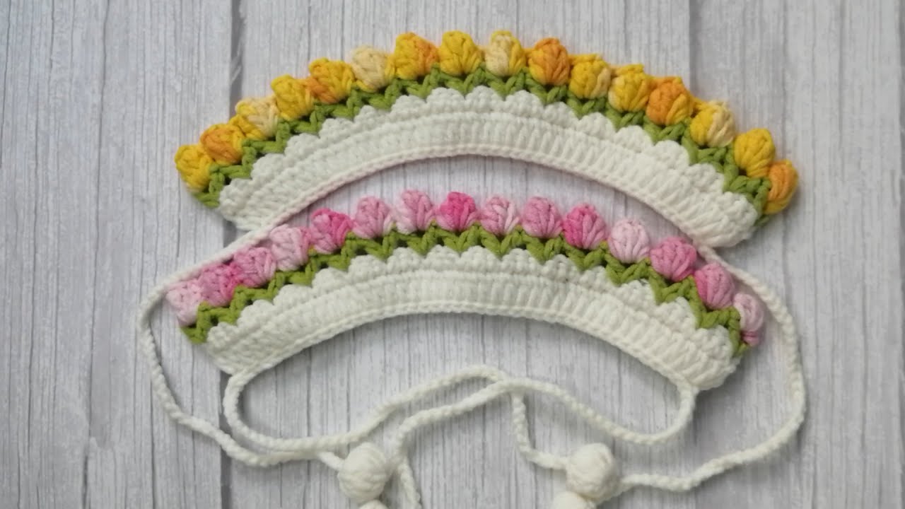 #26 Crochet tulip collar Simple and Easy Crochet tutorial Dog bandana