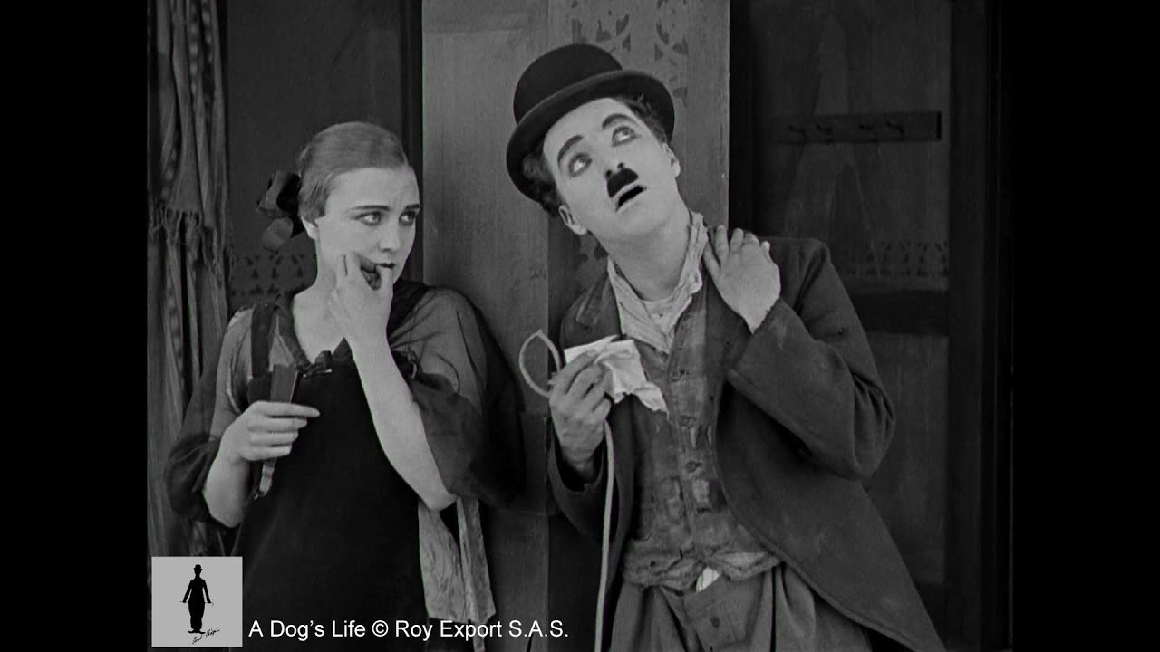 Edna Purviance flirts with Charlie Chaplin - A Dog's Life (1918)