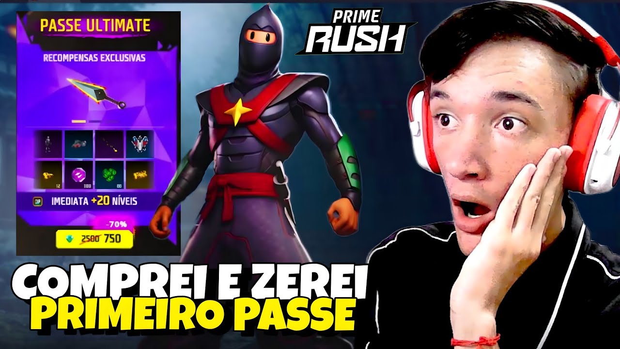 COMPLETEI O PRIMEIRO PASSE DE ELITE NO PRIME RUSH E GANHEI TODAS SKINS!