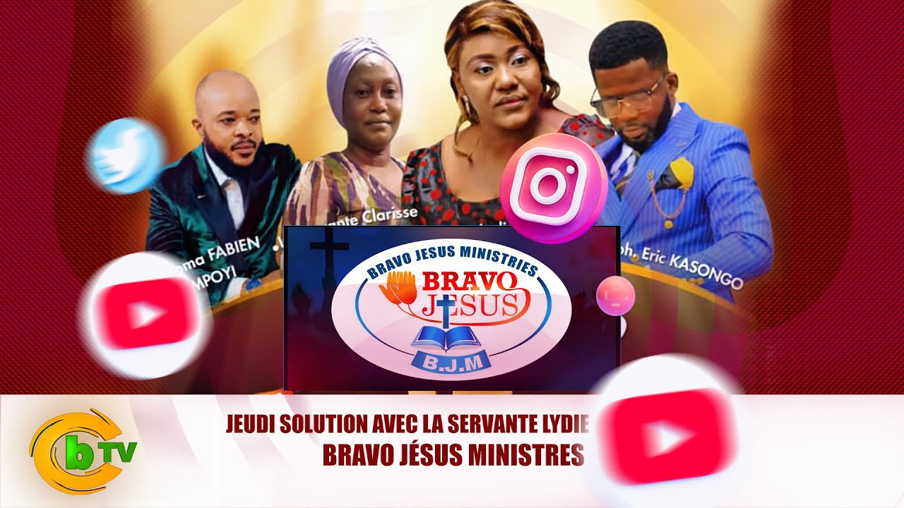 CULTE J&Eacute;SUS MINISTRIES: JEUDI SOLUTION AVEC MA LYDIE MUKADI, TOMA FABIEN, MA CLARISSE, PROPH.ER