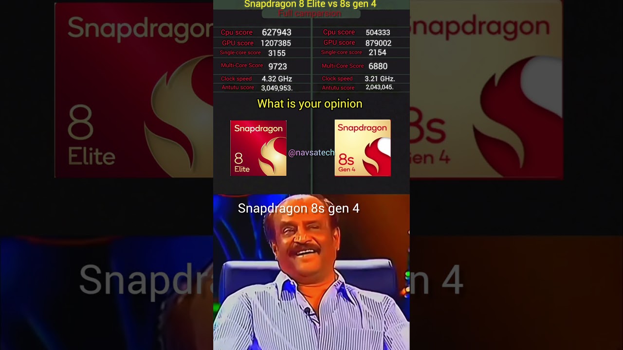 snapdragon 8 Elite vs 8s gen 4 #navsatech #shortfeed #viralvideo #shortviral #smartphone #iphone17