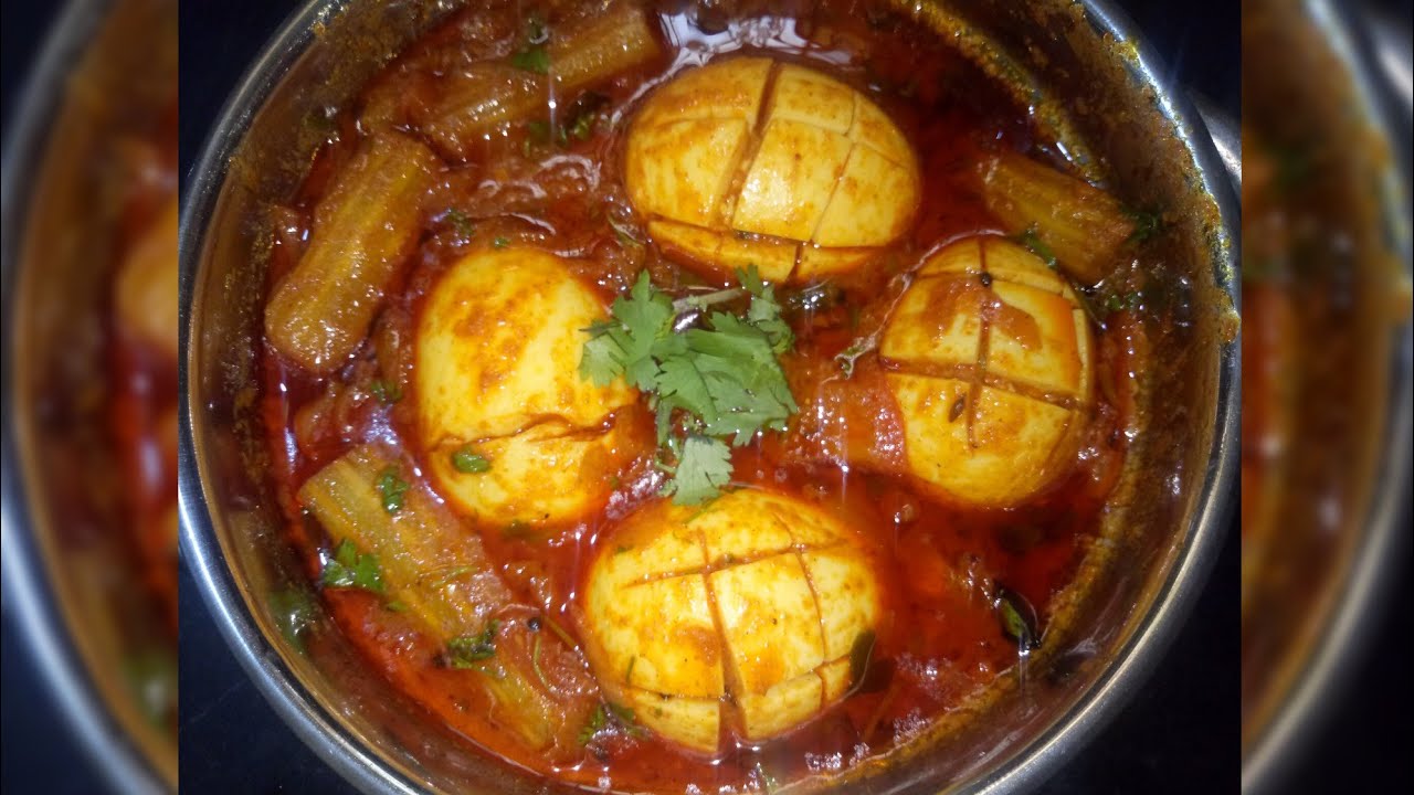 Mulakada guddu kura munakaya curry with eggs egg recipe