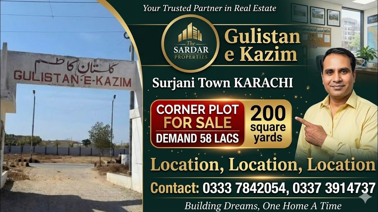 Corner Plot 200sqyard Gulistan e Kazim surjani town sector 6D Best time to purchase 