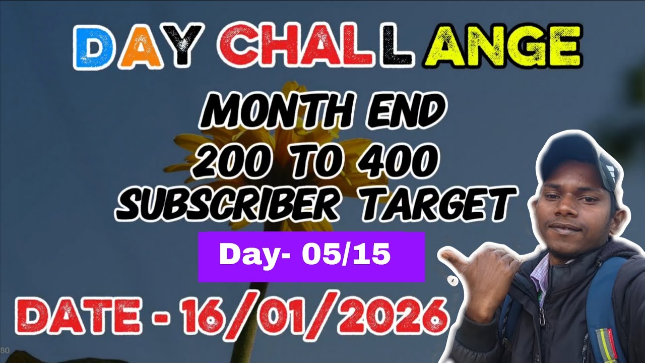 Day-05/15 || Challenge Target 🎯 200 To 400 Subscriber's Gen || Gadi Dhoka Re 3 Jali Gale 