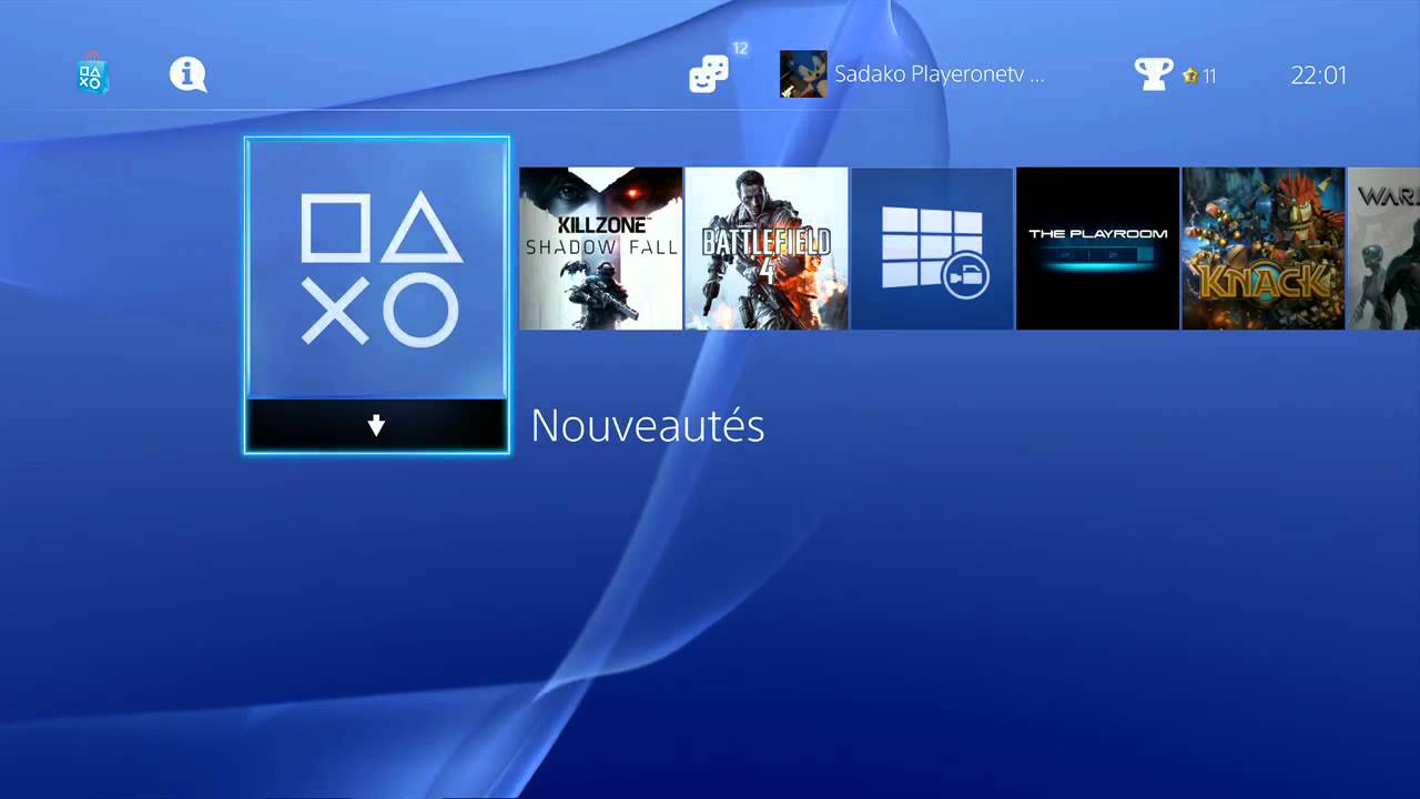 PS4 - Interface et Menus - Amis - PSN - Trophées - PlayStation Store - Paramètres