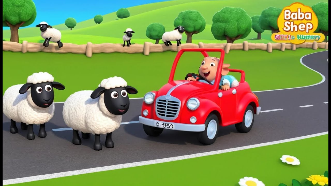 Baba Sheep on a Racing Car | Funny and Fun Kids Nursery Rhyme Animation