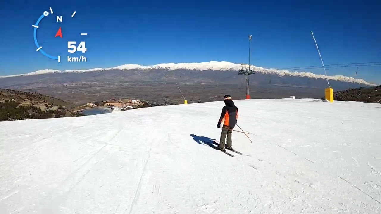 Ergan 1. Stage Nonstop Skiing with Speedometer