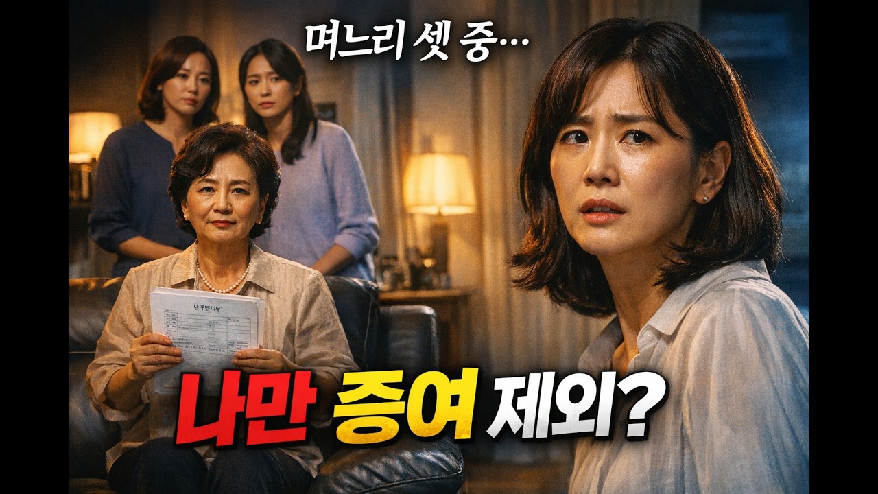 며느리 빼고 증여한 시어머니… 한 달 뒤 병원비 300만원이 터졌습니다