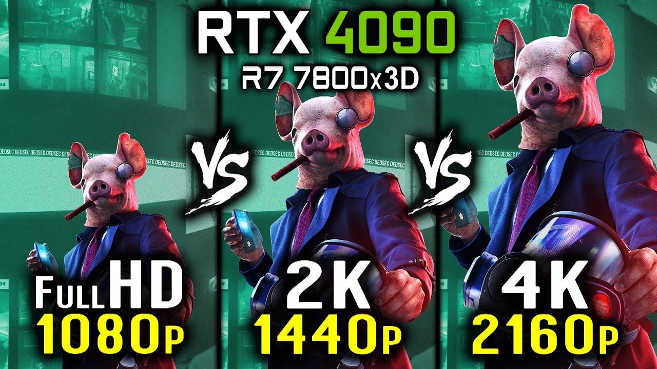 Watch Dogs: Legion - 1080p vs 1440p vs 2160p 4K - RTX 4090 | HD vs 2K vs 4K