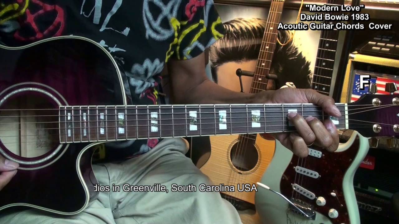 😃 David Bowie MODERN LOVE Guitar Chords Cover Lesson Link @EricBlackmonGuitar
